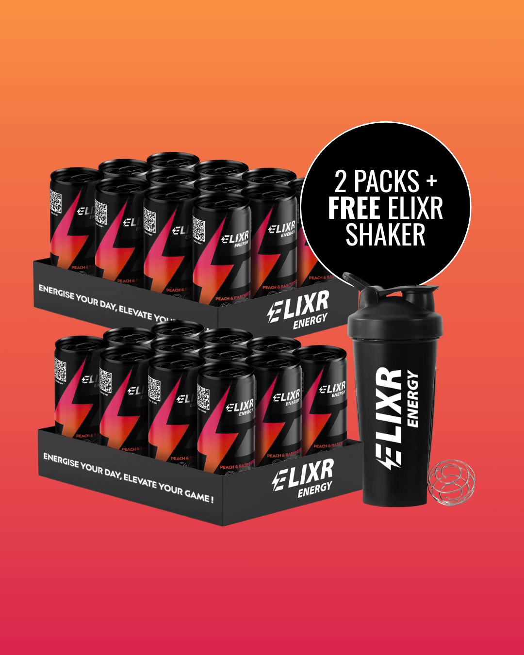 Peach and Raspberry Concentration Energy Drink | Elixr Energy